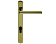 Carlisle Brass Rosa Narrow Plate, 92mm C/C, Euro Lock, PVD Stainless Brass Door Handles - SZS01NP92PVD (sold in pairs)